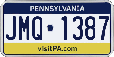 PA license plate JMQ1387