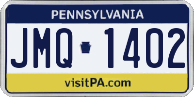 PA license plate JMQ1402