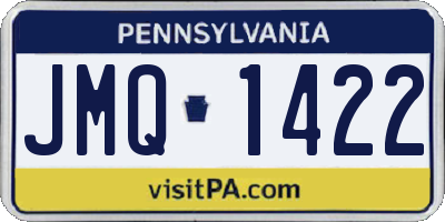 PA license plate JMQ1422