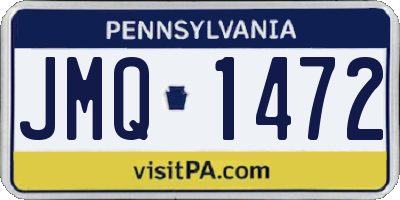 PA license plate JMQ1472