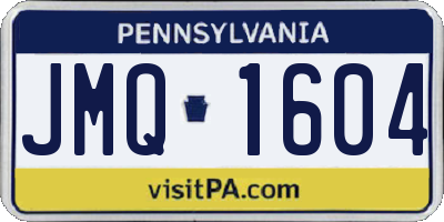 PA license plate JMQ1604