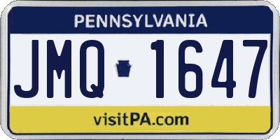 PA license plate JMQ1647