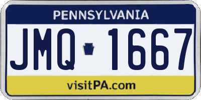 PA license plate JMQ1667