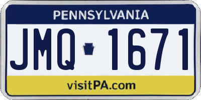 PA license plate JMQ1671
