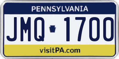 PA license plate JMQ1700
