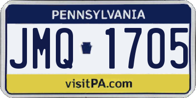 PA license plate JMQ1705