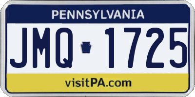 PA license plate JMQ1725