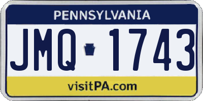 PA license plate JMQ1743