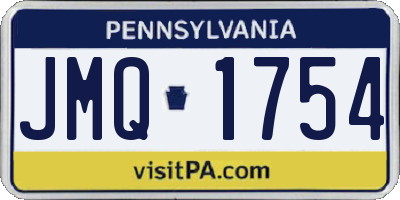PA license plate JMQ1754