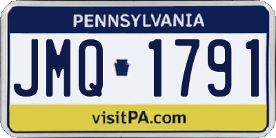 PA license plate JMQ1791
