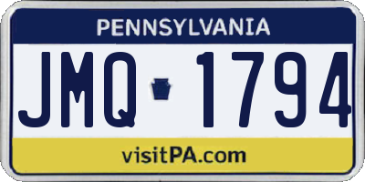 PA license plate JMQ1794