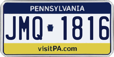 PA license plate JMQ1816