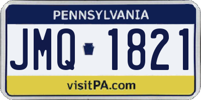 PA license plate JMQ1821