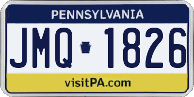 PA license plate JMQ1826