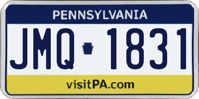 PA license plate JMQ1831