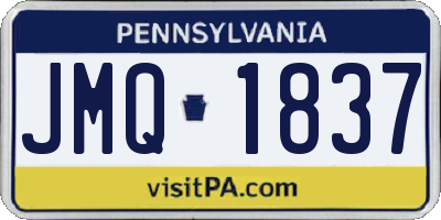 PA license plate JMQ1837