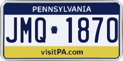 PA license plate JMQ1870