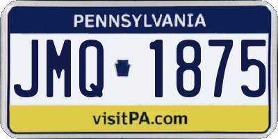 PA license plate JMQ1875