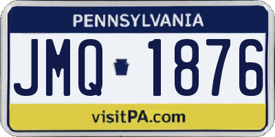 PA license plate JMQ1876