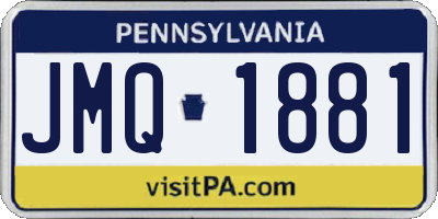 PA license plate JMQ1881
