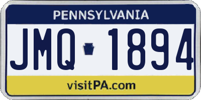 PA license plate JMQ1894