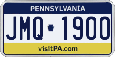 PA license plate JMQ1900
