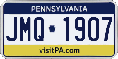 PA license plate JMQ1907
