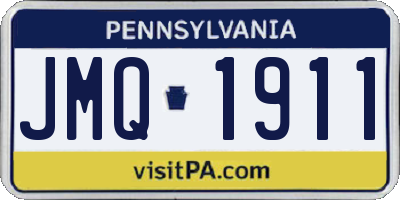 PA license plate JMQ1911