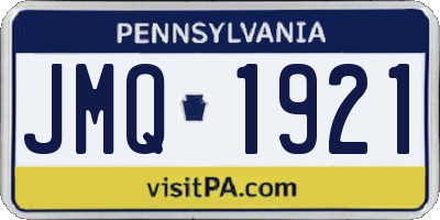 PA license plate JMQ1921