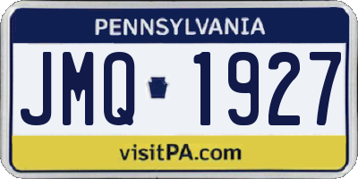 PA license plate JMQ1927