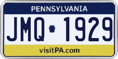 PA license plate JMQ1929