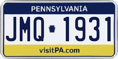 PA license plate JMQ1931