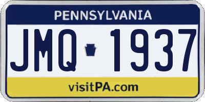 PA license plate JMQ1937