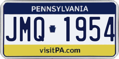 PA license plate JMQ1954