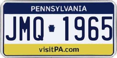 PA license plate JMQ1965