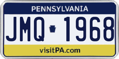 PA license plate JMQ1968