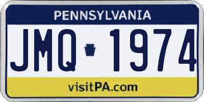 PA license plate JMQ1974