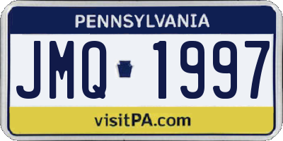 PA license plate JMQ1997