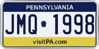 PA license plate JMQ1998