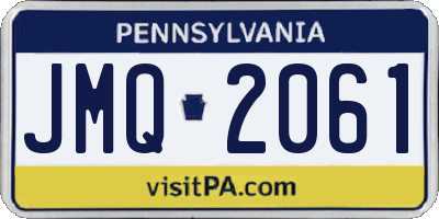 PA license plate JMQ2061