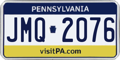 PA license plate JMQ2076