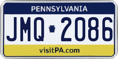 PA license plate JMQ2086