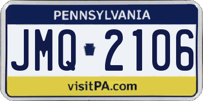 PA license plate JMQ2106