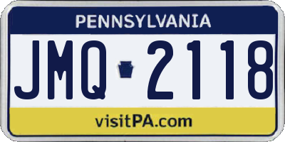PA license plate JMQ2118