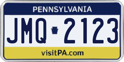 PA license plate JMQ2123