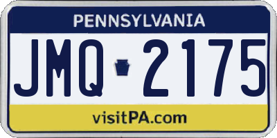 PA license plate JMQ2175