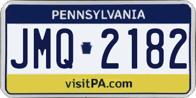 PA license plate JMQ2182
