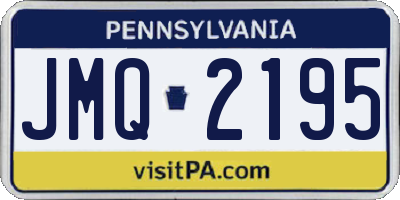 PA license plate JMQ2195