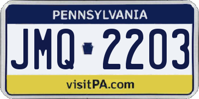 PA license plate JMQ2203