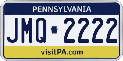 PA license plate JMQ2222